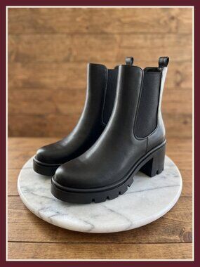 Women's Comfortable Platform Chelsea Ankle Boots Side Zip